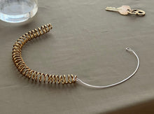 Load image into Gallery viewer, brass coil with fine silver wire neck piece 💜