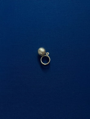 coil silver ball charm ring