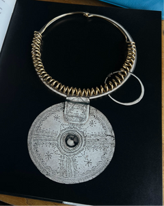 hand coiled brass neck piece