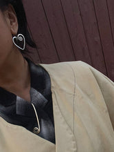 Load image into Gallery viewer, fine silver spiral heart hook earrings