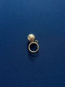 coil silver ball charm ring